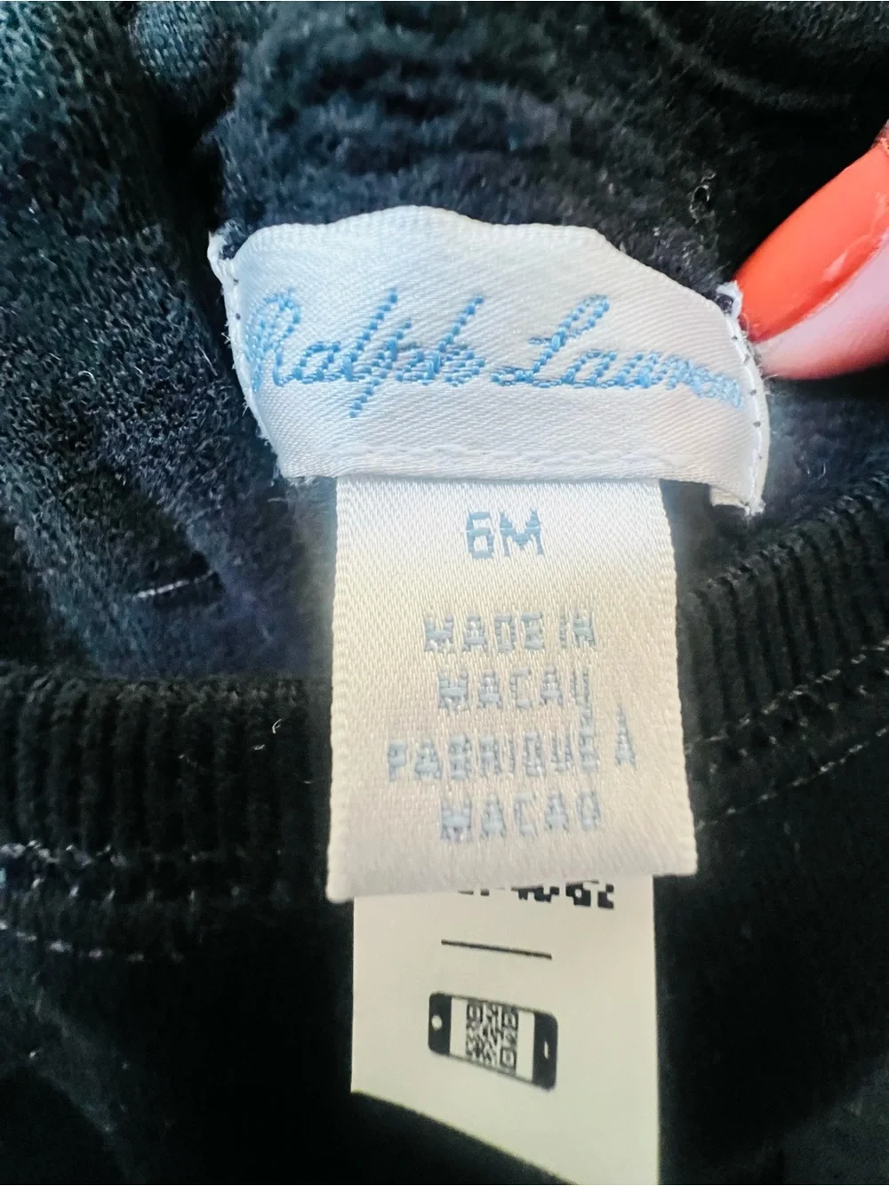 Ralph Lauren Black fleece dress baby polo bear 6M